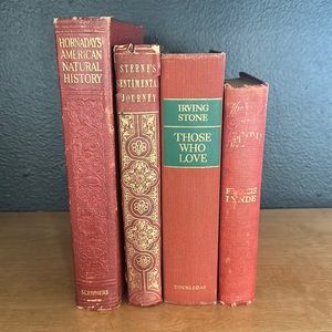 📚Red Vintage / Antique Books for Decor and Weddings